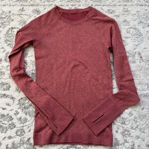 lululemon athletica Red Long Sleeve Top